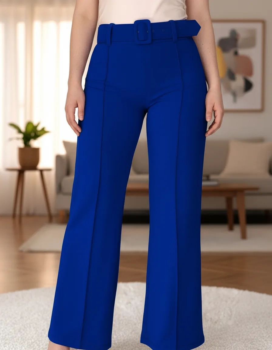 Pantalón Vestir Dama Moda Casual Elegante Con Cinto Pantalón Vestir Dama Moda Casual Elegante Con Cinto