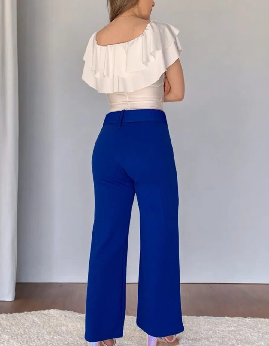 Pantalón Vestir Dama Moda Casual Elegante Con Cinto Pantalón Vestir Dama Moda Casual Elegante Con Cinto