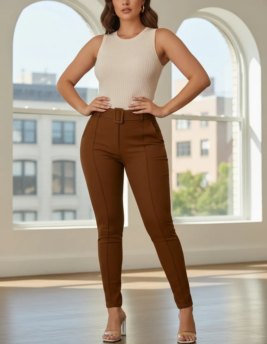 Pantalon Juvenil Stretch Tiro Alto