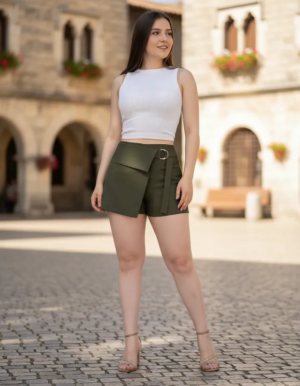 Short Falda De Vestir Strech Elegante, Casual Máximo Confort