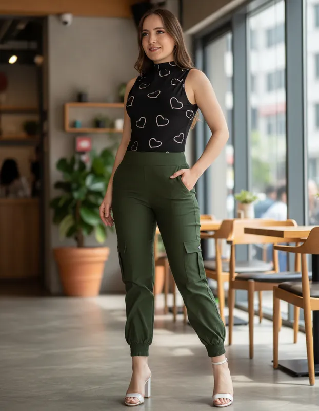 Pantalon Cargo De Mujer Tipo Jogger Casual Pantalon Cargo De Mujer Tipo Jogger Casual