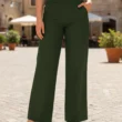 Pantalón Vestir Dama Moda Casual Elegante Corte Amplio Pantalón Vestir Dama Moda Casual Elegante Corte Amplio