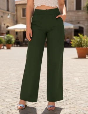 Pantalón Vestir Dama Moda Casual Elegante Corte Amplio
