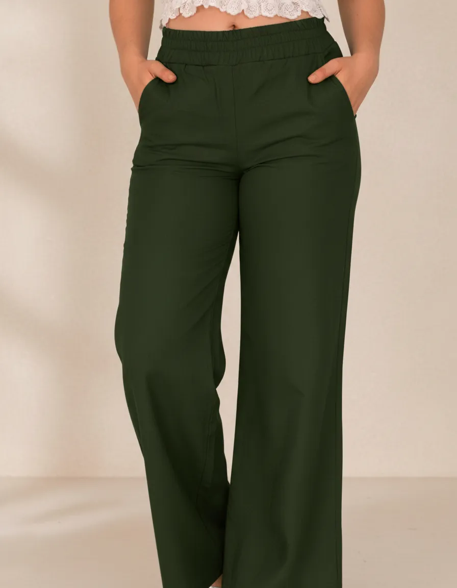 Pantalón Vestir Dama Moda Casual Elegante Corte Amplio Pantalón Vestir Dama Moda Casual Elegante Corte Amplio