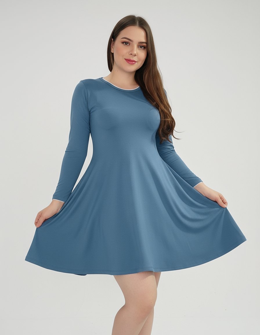 Vestido Corto Casual Elegante, Vestido Ligero Manga Larga