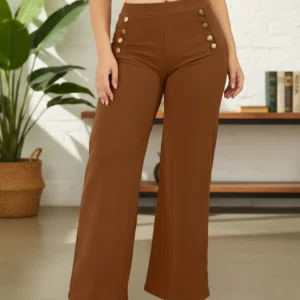 Pantalón De Vestir Casual Elegante, Ajuste Cómodo Y Flexible