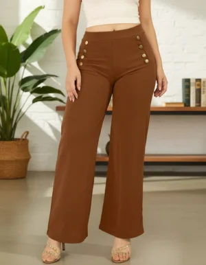 Pantalón De Vestir Casual Elegante, Ajuste Cómodo Y Flexible