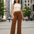 Pantalón De Vestir Casual Elegante, Ajuste Cómodo Y Flexible Pantalón De Vestir Casual Elegante, Ajuste Cómodo Y Flexible