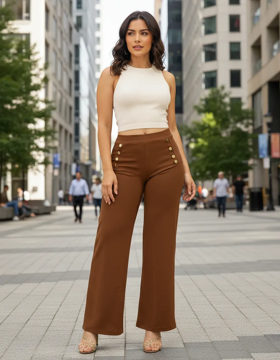 Pantalón De Vestir Casual Elegante, Ajuste Cómodo Y Flexible Pantalón De Vestir Casual Elegante, Ajuste Cómodo Y Flexible