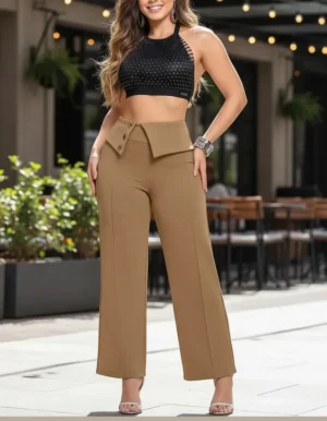 Pantalón Dama Vestir Casual Elegante Ajuste Cómodo Y Stretch