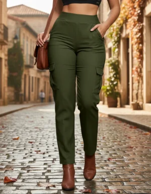 Pantalón Cargo Dama Casual Elegante Ajuste Cómodo Y Stretch